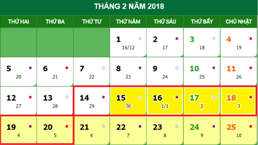 Lịch nghỉ tết của xổ số miền bắc 2018 Lịch nghỉ tết của xổ số miền bắc 2018